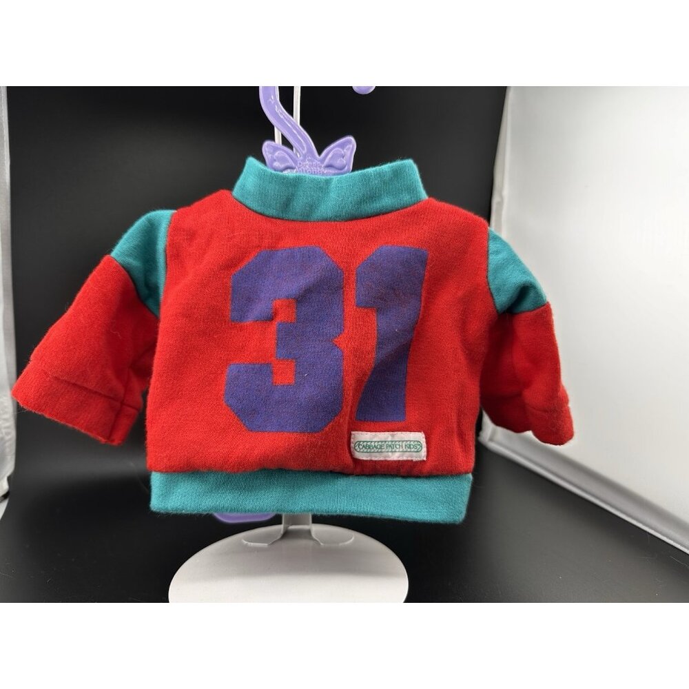 Vtg Cabbage Patch Kids Red‎ Turquoise Green 31 Track Suit 1983 Coleco Shirt Doll